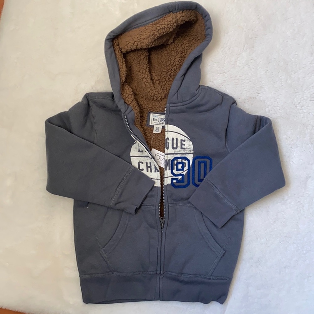 Fleece lined hooded jacket